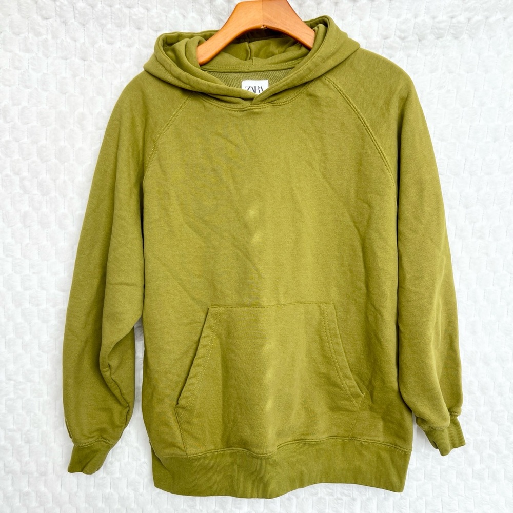 Zara Teen Chartreuse Pea Green Hoodie Size 13-14 or Women’s Size Small